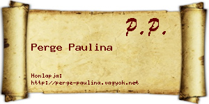Perge Paulina névjegykártya